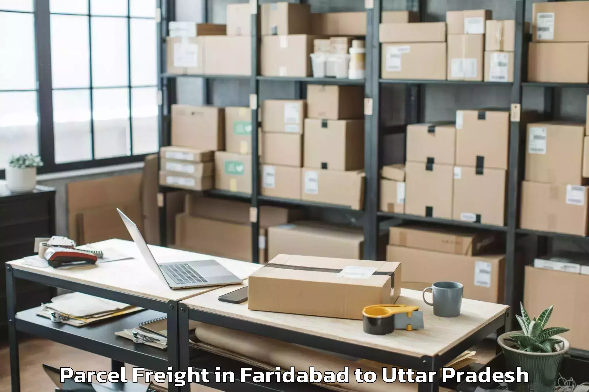 Leading Faridabad to Belthara Road Parcel Freight Provider